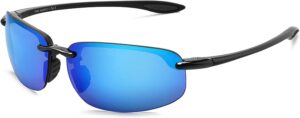 Juli Sports Sunglasses For Men Women Tr90 Rimless Frame For Running Fishing Baseball Driving Mj8001