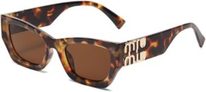 Mtzjh Sunglasses Retro Glasses Women Vintage Travel Small Rectangle Sun Glasses Female Eyewear