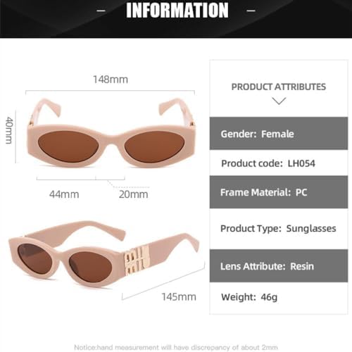 Mtzjh Vintage Cat Eye For Women Sunglasses Personality Resin Lens Travel Eyewear Girls Cute Small Frame Goggles - Image 4