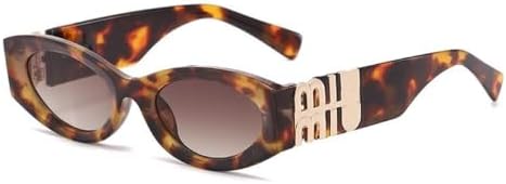 Mtzjh Vintage Cat Eye For Women Sunglasses Personality Resin Lens Travel Eyewear Girls Cute Small Frame Goggles